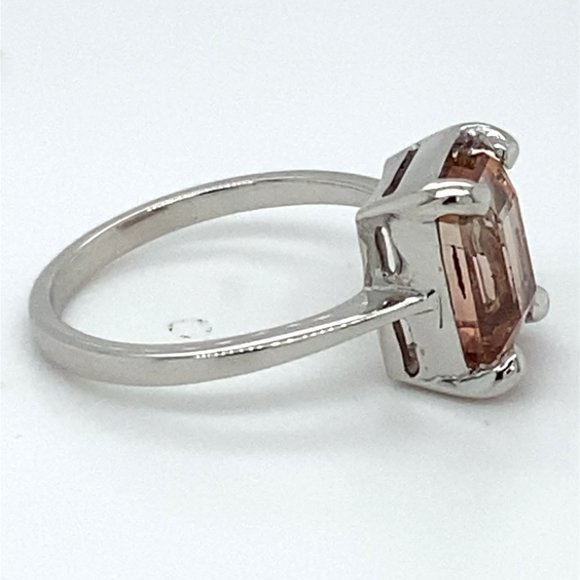 Bi Color Tourmaline 3.42ct Solid 14K White Gold Ring - Picture 5 of 6